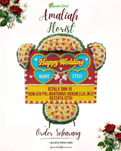 Karangan Papan Bunga Pernikahan di Slipi
